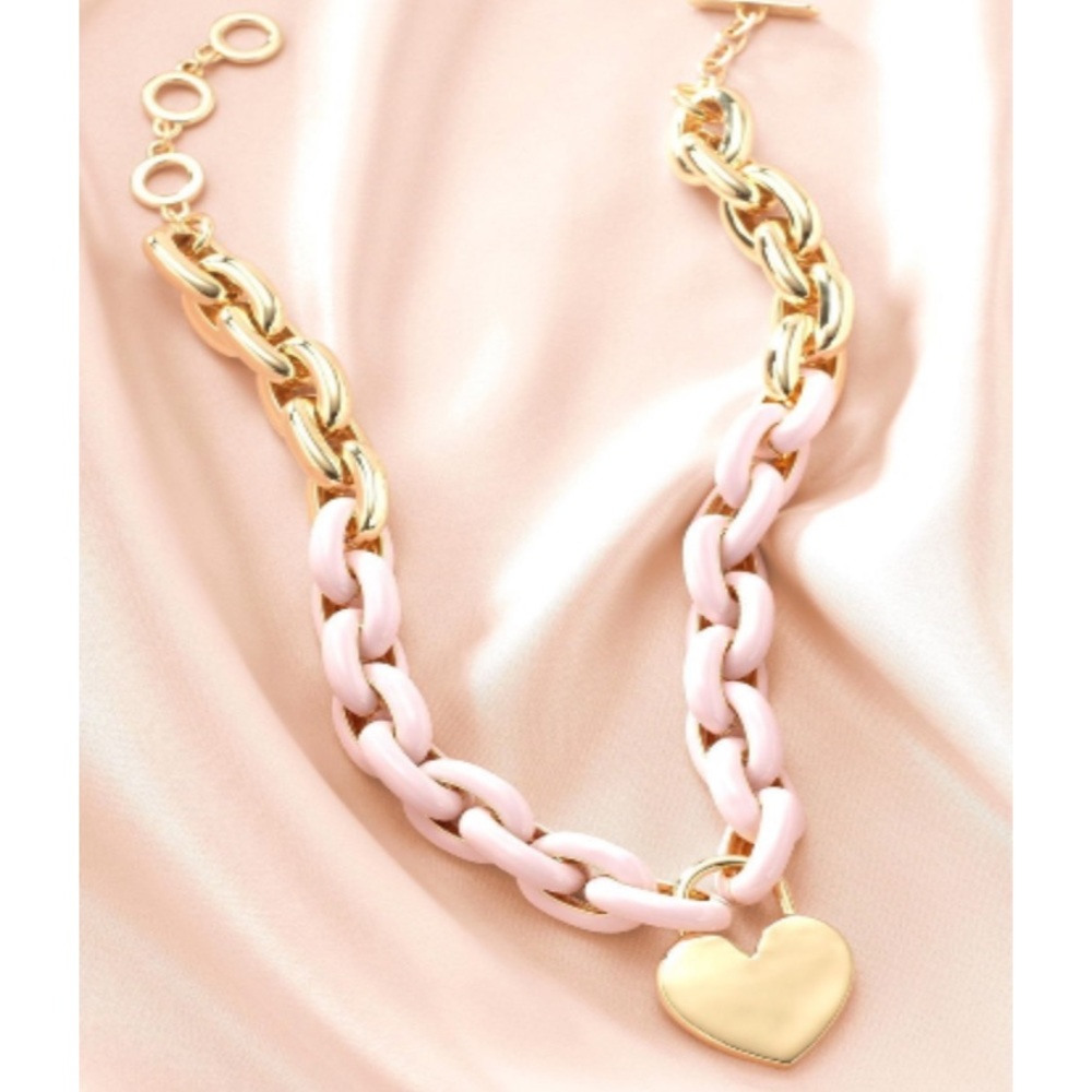 Stella dot chunky gold heart necklace